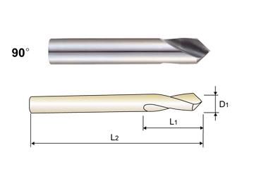 0641L YG 1" x 90 DEG 90 DEG NC SPOTTING DRILL 8% COBALT