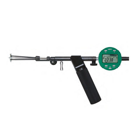 PISTOL GRIP GROOVE BORE GAGES, contact points, 1.58-7.87", travel of contact point .39"