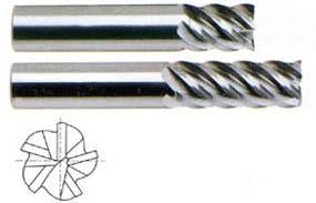 85558TH 1/8 x 1/8 x 1/4 x 1-1/2 5 FLUTE STUB LENGTH 45 DEG HELIX HARDSLICK COATED CARBIDE End Mill