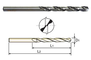 D1631005 YG 5/64" Diameter x 1" LOF x 6" OAL HSS 6" AIRCRAFT EXTENSION DRILL 135 DEGREE SPLIT POINT STEAM HOMO