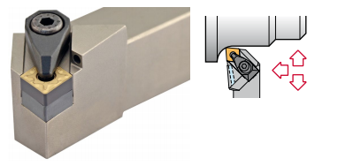 DCLNL205DA Square Shank Coolant Thru Toolholder: 1-1/4" Shank for CNMG54_ Insert