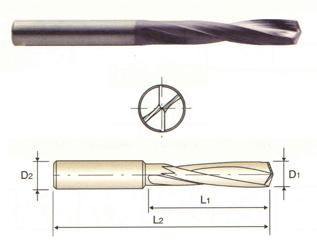 DH500024 2.4 x 3.0 x 14 x 44 CARBIDE DREAM DRILL FOR HIGH HARDENED MATERIAL (HRc50 ~ HRc70) TIALN COATED