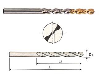 DLGP513102 YG B Diameter x 2-3/4" LOF x 4 OAL HSS(M35) JOBBER, WORM PATTERN TYPE SS GOLD-P DRILL FOR DEEP HOLES