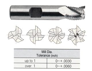 E9991036TF 9/16 x 1/2 x 1-3/8 x 3-3/8 4 FLUTE REGULAR LENGTH CENTER CUT COURSE PITCH ROUGHER TIALN-FUTURA COATED POWDER METAL TANK-POWER End Mill