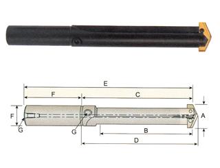 P16Y01 Y, 3/4 x 7-17/32 STRAIGHT SHANK & STRAIGHT FLUTE EXTENDED LENGTH SPADE DRILL HOLDER