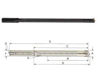 P17202 2, 1-1/4 x 24-3/4 STRAIGHT SHANK & STRAIGHT FLUTE LONG LENGTH SPADE DRILL HOLDER