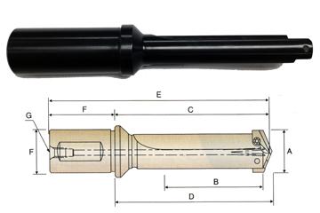 P25051 0.5, 39/64 ~11/16 x 3/4 x 2-1/32 FLANGED STRAIGHT SHANK / FLUTE SHORT LENGTH HOLDER