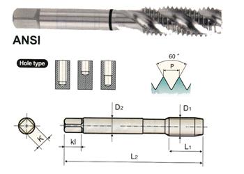 T5244C M4 X 0.7, D4 3 FLUTE SPIRAL FLUTED COMBO TAP FOR MULTI-PURPOSE TICN COATED HSS-EX