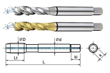 T6705 3/4-10 UNC GH5 HSS-EX COMBO MODI SPIRAL FLUTE TAP INTERNAL COOLANT BRIGHT FINISH