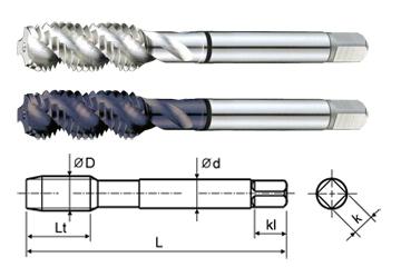 T8506 M12 x 1.75 D6 HSS-EX COMBO MODI SPIRAL FLUTE TAP INTERNAL COOLANT BRIGHT FINISH