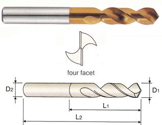 1041JCN 10.4 x 43 x 100 HSS-EX HPD-SUS POWDERED METAL TWIST DRILL TiN-COATED (STUB)