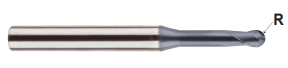 GMF16032 1/2 x 1/2 x 9/16 x 1-1/4 x 3-1/8 4G MILL 2 FLUTE 30 DEGREE HELIX BALL WITH NECK END MILL