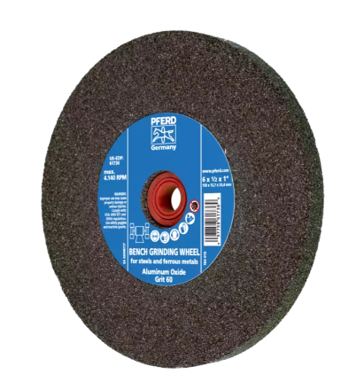 8" x 1" Vitrified Bench Wheel - 1-1/4" A.H., Aluminum Oxide, 36 Grit