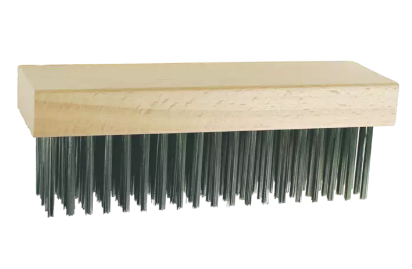 Flat Wire Block Brush, Straight Back - 5 x 10 Rows, CS Wire, 1-1/8" trim