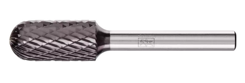 HICOATÃ‚Â® Bur - Cylind. (Radius End), DBL Cut - 1/2" x 1" x 1/4" Shank - SC-5, FEP Coating