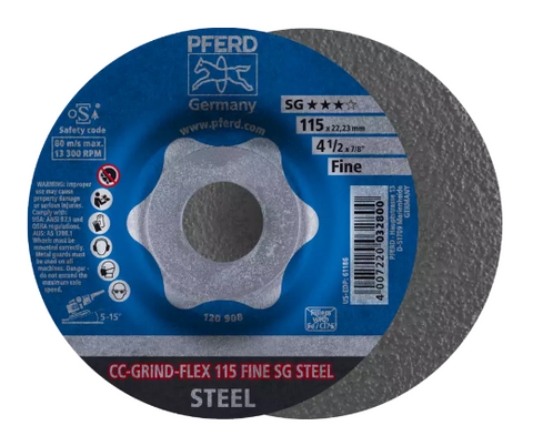 4-1/2" CC-GRINDÃ‚Â®-FLEX - 7/8" A.H. - SG STEEL, Coarse