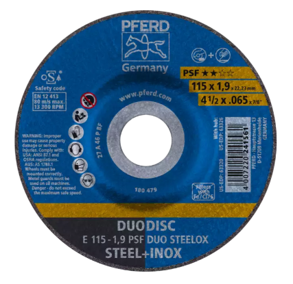 5" x 1/8 Grinding Wheel, 5/8-11 Thd. - PSF STEELOX - Type 27