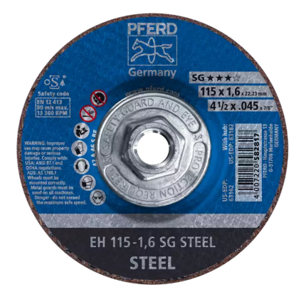 4-1/2" x .045" Cut-Off Wheel, 5/8-11 Thd. - SG STEEL  - Type 27