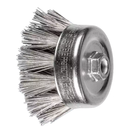 4" Diamond coated wire cup brush - 270 grit, 5/8-11 thread