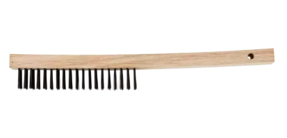 Curved Handle Scratch Brush - Economy - 3x19 Rows, Carbon Steel Wire