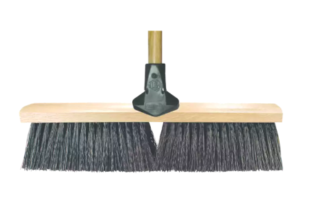 Assembled Street Broom & Flex Handle - 16" Coarse Brown Synthetic