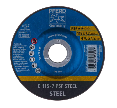 6" x 1/4 Grinding Wheel, 7/8" A.H. - PSF STEELOX - Type 27