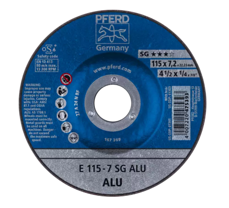 4-1/2" x 1/8 Grinding Wheel, 7/8" A.H. - SG ALU - Type 27