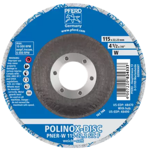 4-1/2" POLINOXÃ‚Â® Unitized Disc Med.-Hard Type - T27 (Conical) 5/8-11 Thread, SiC Fine (MH) 6SF