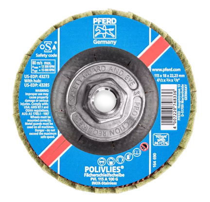 4-1/2" POLIVLIESÃ‚Â® Non-Woven Flap Disc - 5/8-11 Thread - Medium Grade