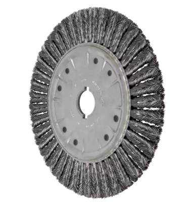 15" COMBITWISTÃ‚Â® Full Cable Knot Wheel Brush - .020 CS Wire, 2" Keyed A.H.