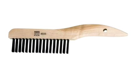 Shoe Handle Scratch Brush - 2x17 Rows, SS Wire, Wooden Block