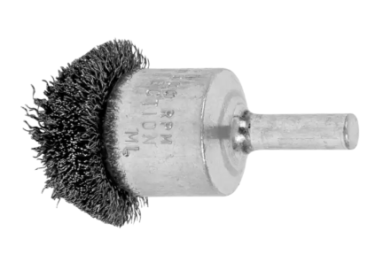 3" Circular Mounted End Brush - .020 CS Wire, 1/4" Shank