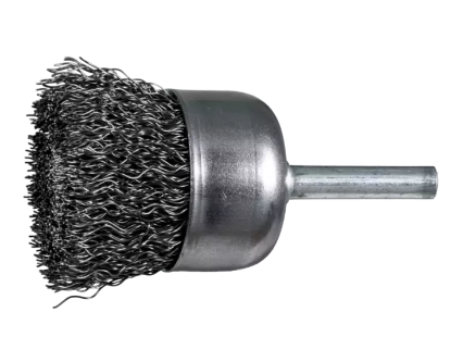 1-3/4" Crimped Shank Mtd Cup Brush - .012 SS Wire, 1/4" Shank