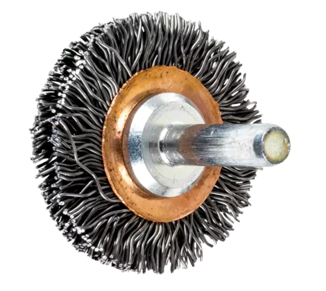 2" Crimped Shank Mtd Wheel Brush - .012 CS Wire, 1/4" Shank