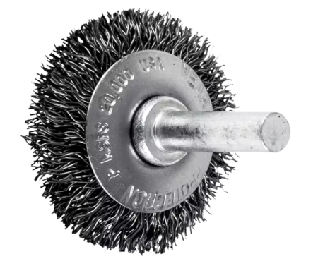 2-1/2" Mtd Flared Cup Brush - .006 CS Wire, 1/4" Shank