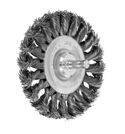 2" Crimped Shank Mtd Wheel Brush - .008 SS Wire, 1/4" Shank WF/HD