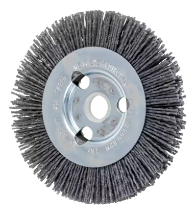 4" M-BRADÃ‚Â® wheel brush - Narrow face, .040"/80 Grit Cer. Ox., 5/8-1/2" AH