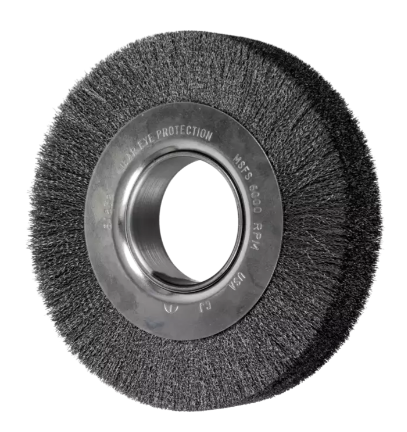 8" Crimped Wire Wheel - Wide Face - .012 SS Wire, 2" Keyed A.H.