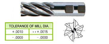 *07094 YG 1" Diameter 3" LOC 6 Flute Uncoated HSS/Cobalt End Mill