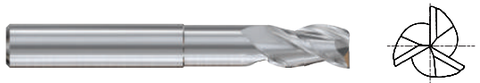 E5G98048 3/4(R.01) x 3/4 x 1(2) x 4 ALU-POWER HPC 3 FLUTE CORNER RADIUS WITH NECK 37 DEGREE HELIX END MILL