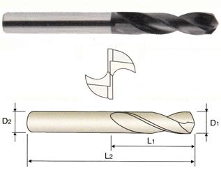 M15016 1/4 x 1/4 x 1-1/4 x 3 HSS-PM MULTI-1 POWDERED METAL DRILL STUB LENGTH TIALN COATED