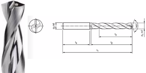 Mapal 7.5mm 3XD Carbide Drill for Aluminum