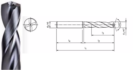 Mapal 6.9mm 5XD Carbide Drill for Stainless/Exotics