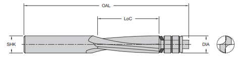 Onsrud 28-25 1/2 SC DOUBLE EDGE UPCUT DBL BRG TRIM