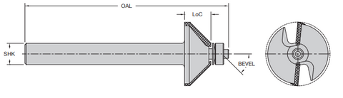 Onsrud 29-52 45 DEG BEVEL CT DOUBLE EDGE CHAMFER BIT