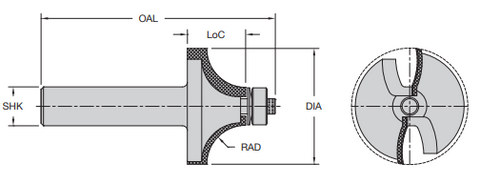 Onsrud 42-08 3/4 RADIUS CT CORNER RND BIT