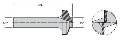 Onsrud 47-04 1 1/4 CT DOUBLE EDGE STR MDF PANEL BIT