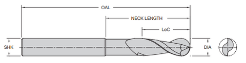 Onsrud 52-320BL 3/8 SC DOUBLE EDGE UPCUT LG W/R BALLNOSE