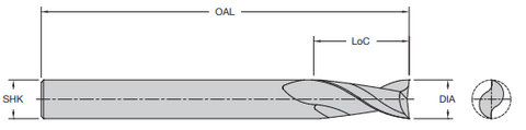 Onsrud 52-310L 5/16 SC DOUBLE EDGE UPCUT W/R LEFT HAN