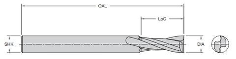 Onsrud 52-702 1/2 SC DOUBLE EDGE UPCUT O Soft Plastic